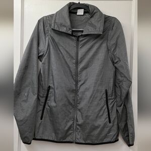 Nike Gray Convertible Running Jacket Vest Zip Off Sleeves Medium Reflective